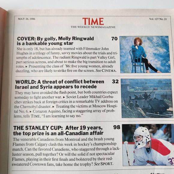 TIME Magazine May 26 1986 Molly Ringwald Vintage 80s Pop Culture Collectible - Picture 4 of 5